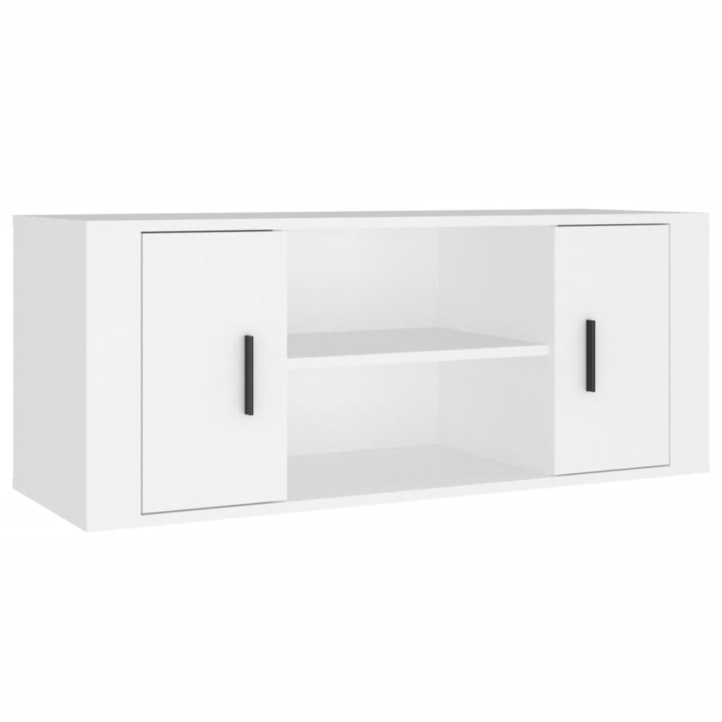 Vidaxl TV Cabinet, White, 100X35X40 Cm, Wood-Based Material