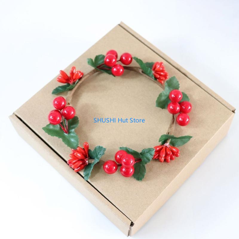 

Christmas Holder with Wreath Ring Glass Tealight Candlestick Decorative for Home Wedding Living Room D57B China Mainland