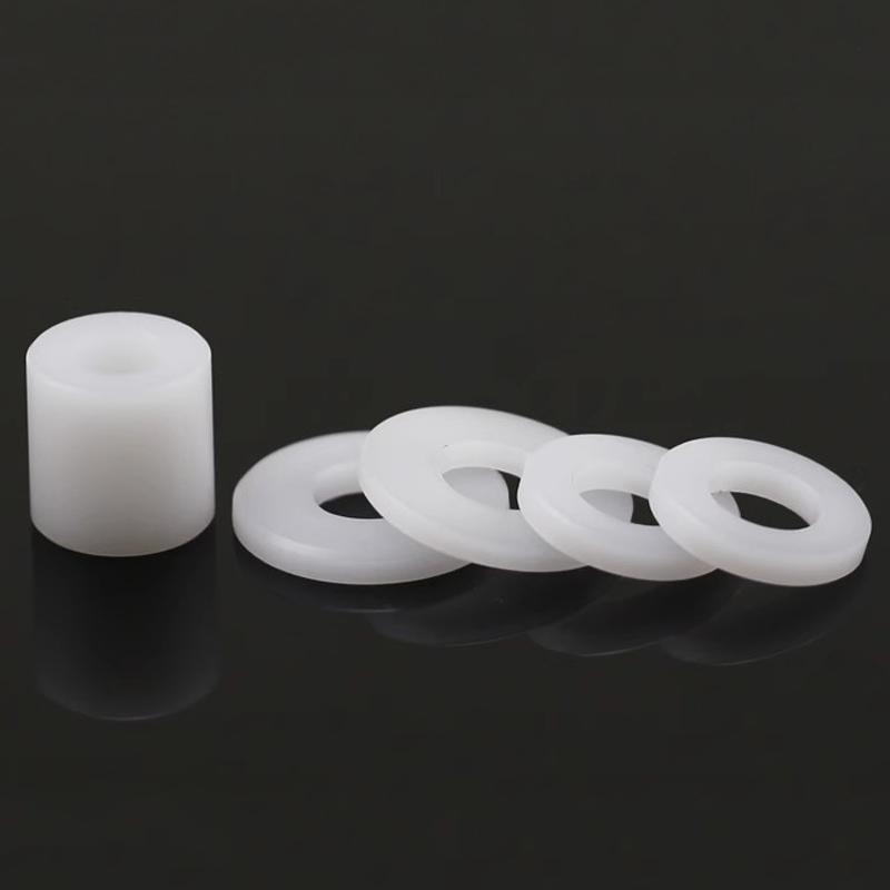10/20Pcs White POM Bushing Washer M3 M4 M5 M6 M8 M10 Insulated Plastic Gasket Round Hollow Unthread Standoff Spacer Sleeve