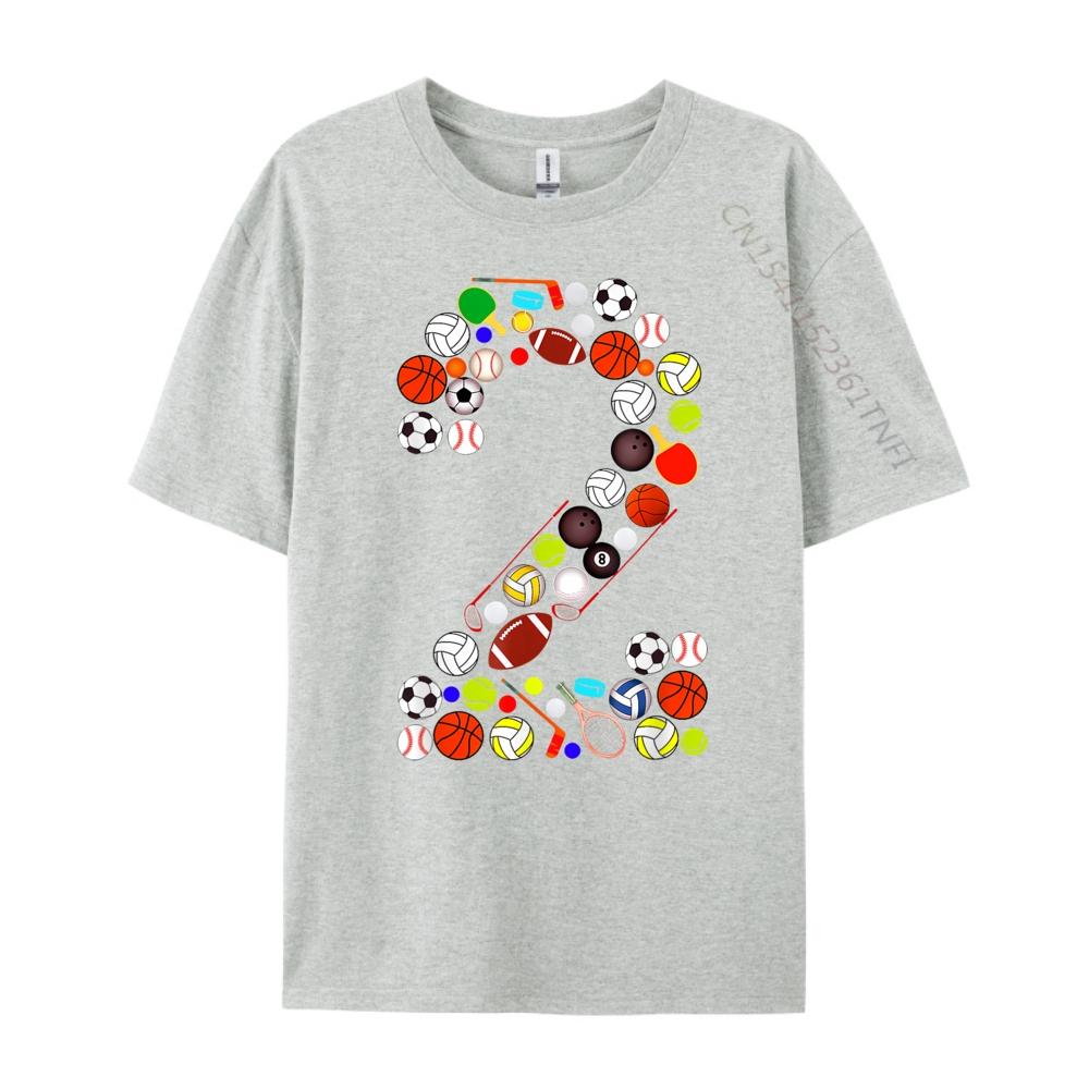 Kids 2nd Birthday Sports Big Number Two 2 Year Old Boy Mens Graphic Tshirts Mans Funny T Shirts Classic