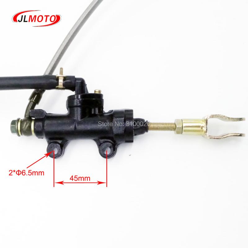 1Set 2 in 1 Foot Lever Hydraulic Disc Brake 108mm/110mm Disc Fit For ATV 50cc 110cc 49cc Bike Go Kart Buggy UTV Scooter Parts