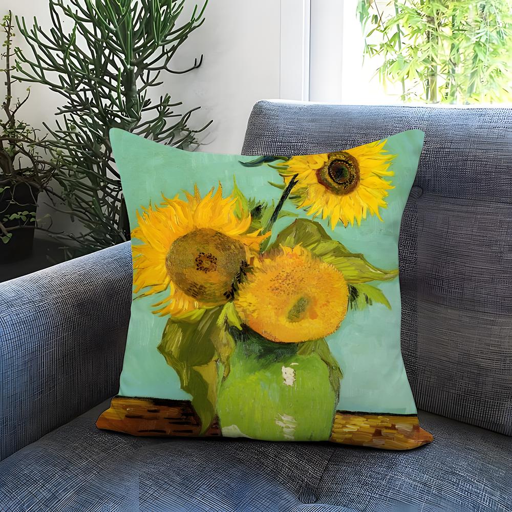 Popular Vincent Van Goghs Cushion Cover Comfortable Reversible Pillow Cover Ideal For Car Sofa Bedroom & Beyond