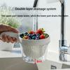 1pc Handheld Kitchen Colander, Double-Layer Fruit Washing Basket, Hanging Plastic Vegetable Washing Bowl, Colander Spoon, Creative Fruit Basket