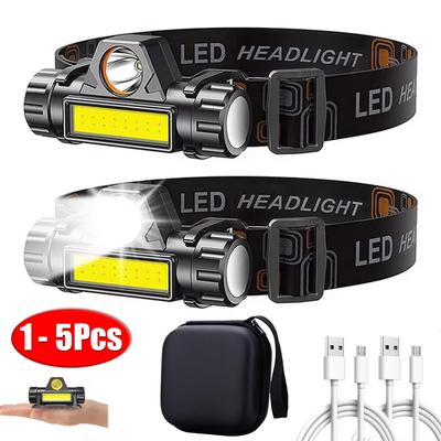 1-5 buc. Far LED COB Reîncărcabil Magnet Puternic Far Puternic Super Luminos Impermeabil Far de Cap Pentru Pescuit în Aer Liber
