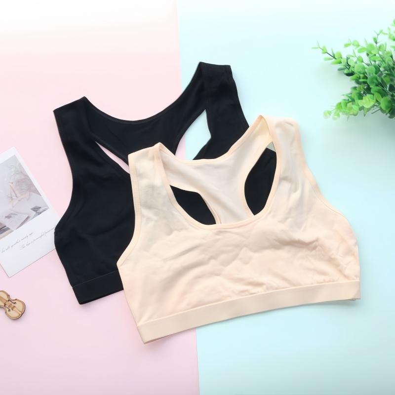 Sommer Dünne Mädchen Training Leinen Weiche Büstenhalter Sport Mädchen Bhs Für Teen Mädchen Brief Kinder Thema