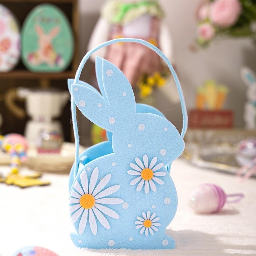 Plstěná velikonoční dárková taška Měkká 3D taška s králíčkem Dětská velikonoční taška na sladkosti s králíčkem Dětské drobnosti