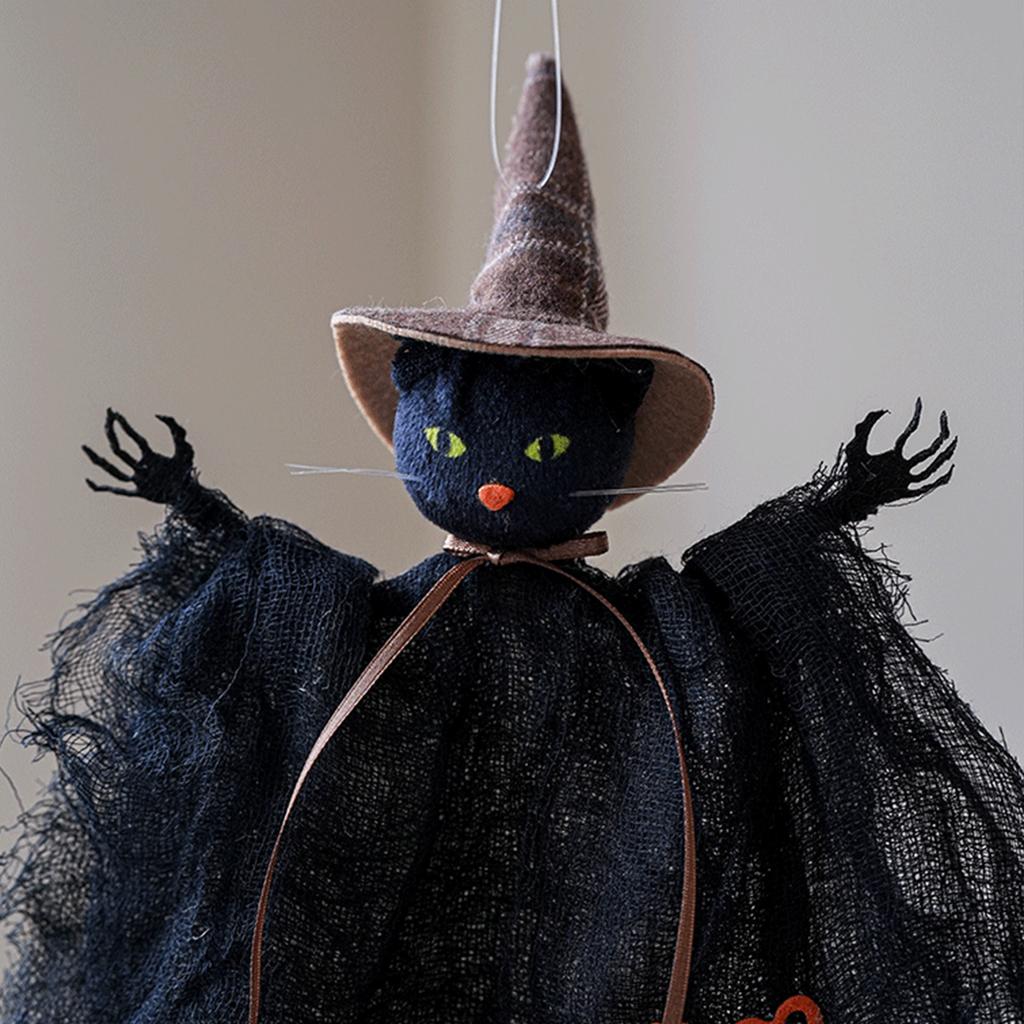 Halloween Mesh Ghost Pumpkin Witch Hanging Decorations Sheer Silk Cloth Spooky Halloween Party Decor for Windows Porch