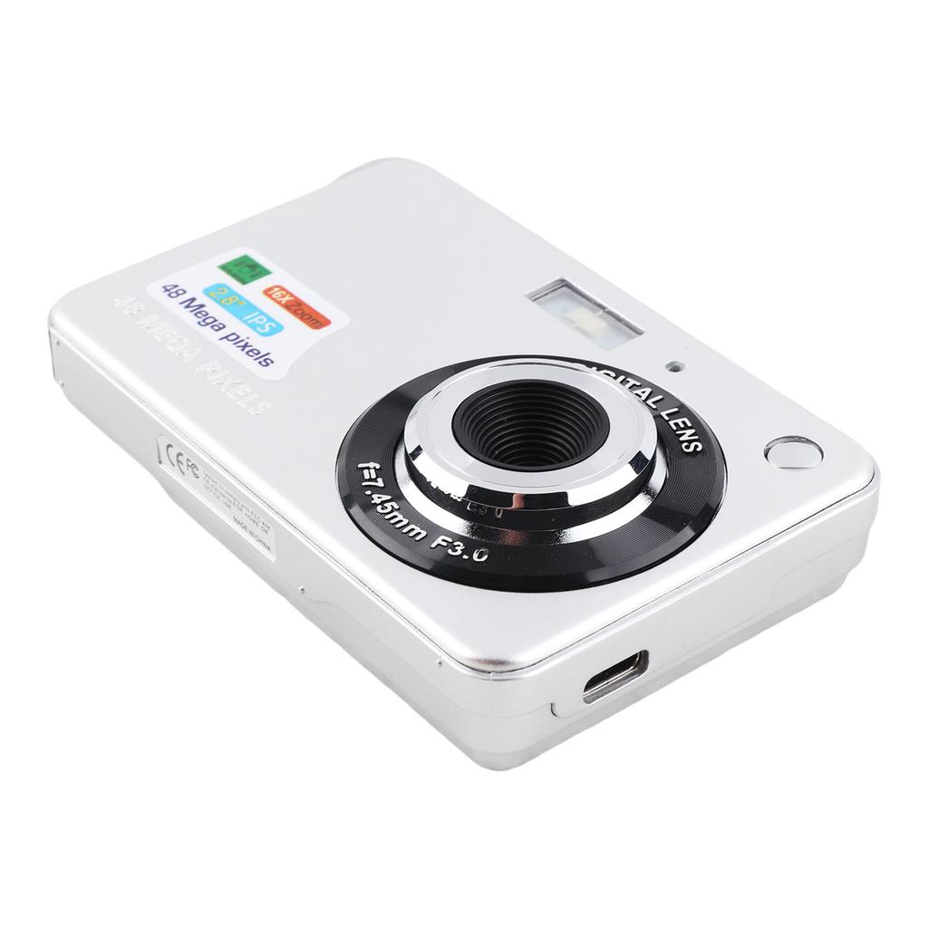 Digital Camera 48MP 4K 8x Zoom 20 Filters 2.7 Inch Screen Anti Shaking Rechargeable Portable Compact Camera for Kids Students