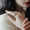 French Elegant Emerald Zircon Irregular Neo-gothic Rings Fashion Jewelry High-end Women's Gifts Daily Accessories