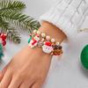 Exquisite Christmas Santa Claus Snowman Imitation Pearl Bracelet for Women Resin Elegant Sweet Festival Charming Party Jewelry