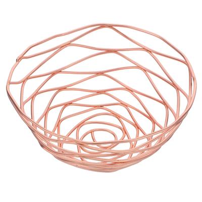 Iron Wire Fruit Basket Round Decorative Storage Bowl for Kitchen Counter Vegetable Snack Bread Organizer Fruit Baskets