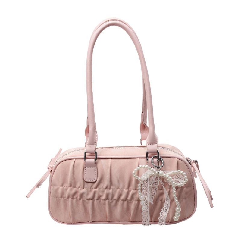 Bag Women's Spring New Niche Folded Portable Bowling Bag Versatile Shoulder Commuter Underarm Bag