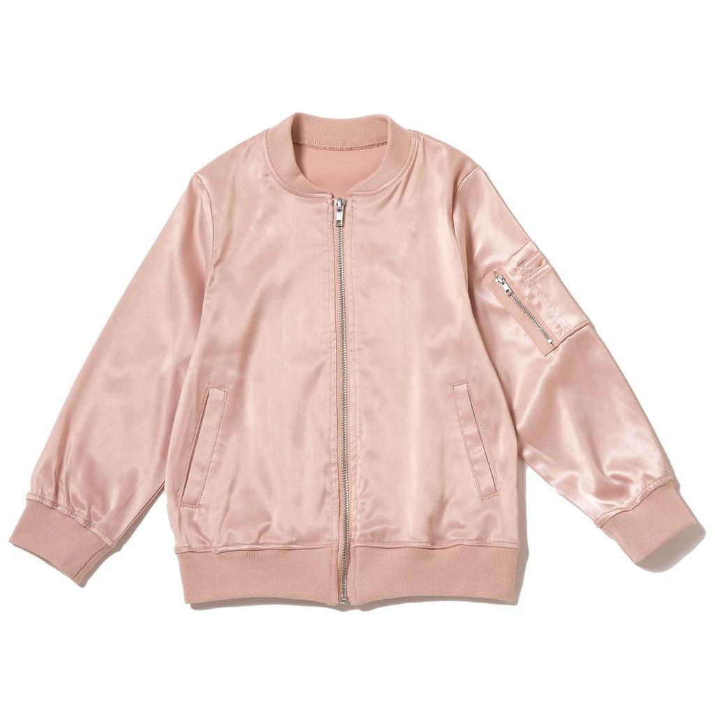 Ever Closet MA1 Blouson Jacket for Boys and Lightweight and Perfect for School or Size Pink Kids' Girls, Thin, Open-Front Design, Kindergarten, 90,