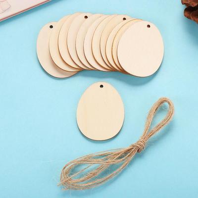 10/25/50pcs Handcraft DIY Craft Drawing Graffiti Hanging Ornaments Easter Eggs Easter Decorations Wood Chips Wood Slice
