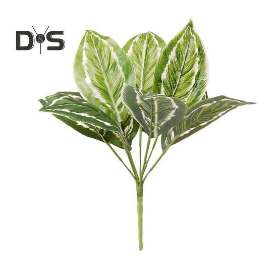 1 Branch Exquisite Workmanship Artificial Green Plant No Water Need Useful 9 Heads Fake Perilla Leaf Artificial Plant Decoration