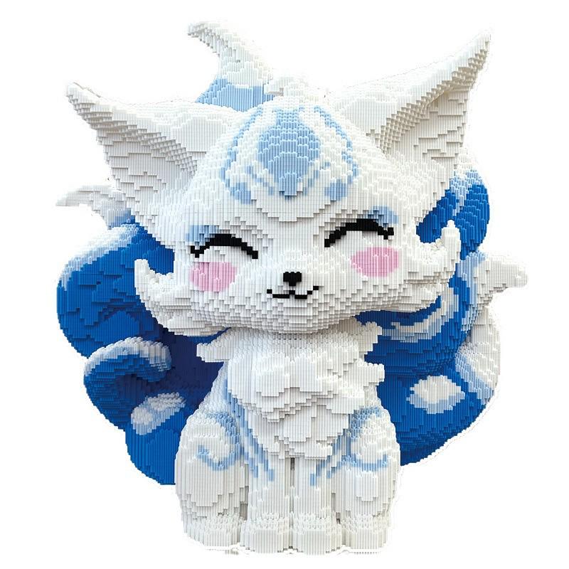 Seria Vulpea cu Nouă Cozi Ursuleț din Cărămizi Jucărie Puzzle Educativă pentru Băieți și Fete