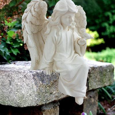 Statua di angelo in resina, statuetta da giardino, adorabile ornamento