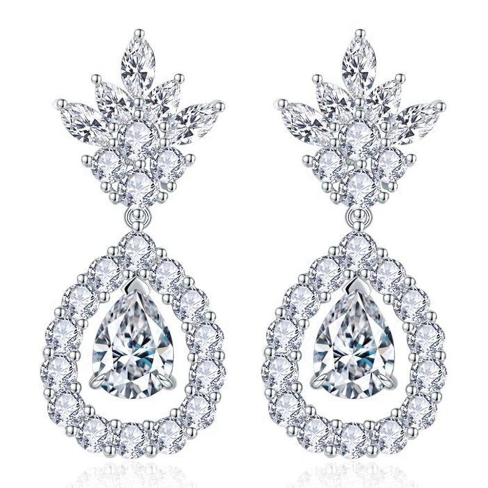 

Стерлингового серебра S925 VVS1 3EX D груша 5*7 мм настоящие муассаниты с бриллиантами сверкающие серьги-капли ювелирные изделия подарки на годовщину Moissanite