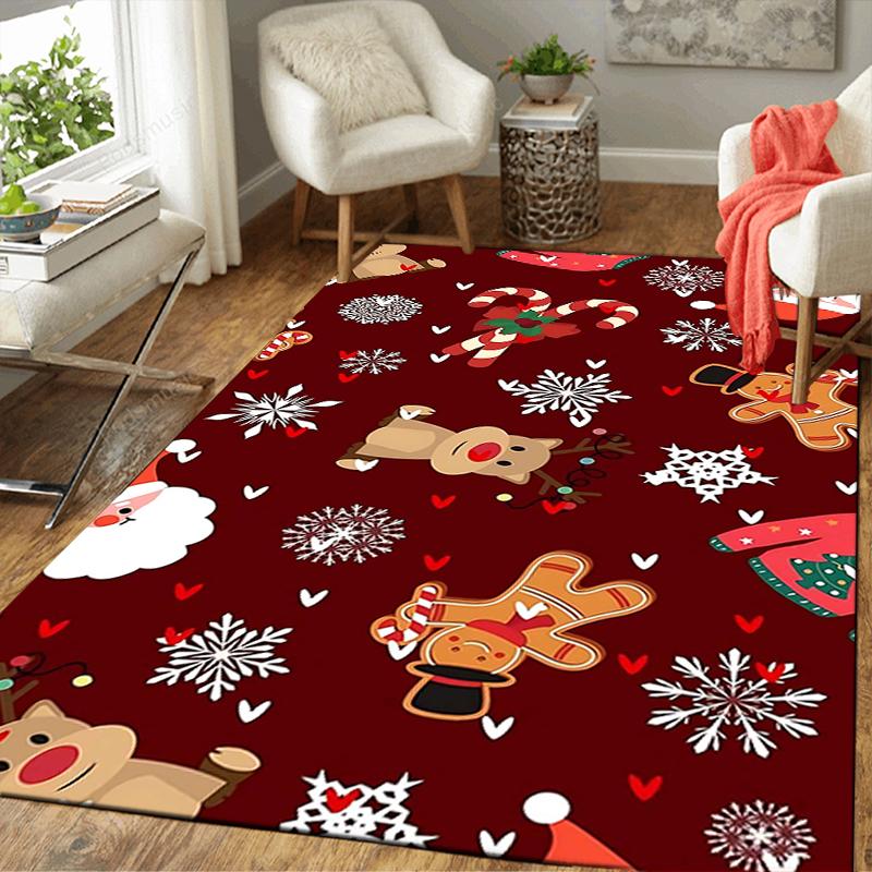 1Pc Christmas Tree Rug Office Carpet Indoor Outdoor Doormat Nonslip Soft And Comfortable Living Room Christmas Halloween Gift D91816