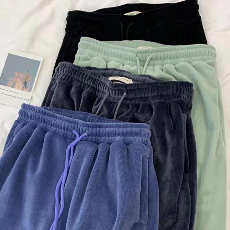 Women's Wide-leg Pants Fashion Casual Corduroy Trousers High Waist Loose Casual Chenille Track Pants