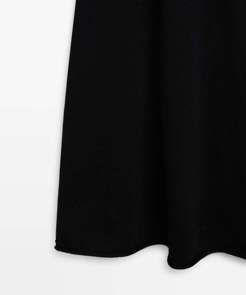Masimodutti 100% Cotton Contrast Knit Midi Dress
