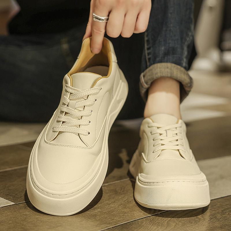 FashionMen's Casual Shoes Fashion Loafers Moccasins Lace Up Man Flats Comfortable Male Genuine Leather Shoes Chaussure Homme Cuir