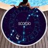 12 Constellation Round Beach Towel, Soft Microfiber Mystery Universe Galaxy Beach Towel Absorbent Towel for Travel Pool Picnic