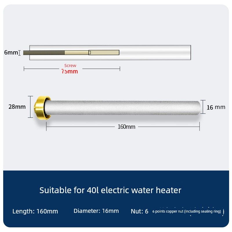 

Aosmsent/Aosemhs/L.R.Htoms Smith Electric Water Heater Magnesium Rod Drain Outlet Anode Rod Accessories [Suitable for 40L Water Heaters] + 3/4 Brass Nut