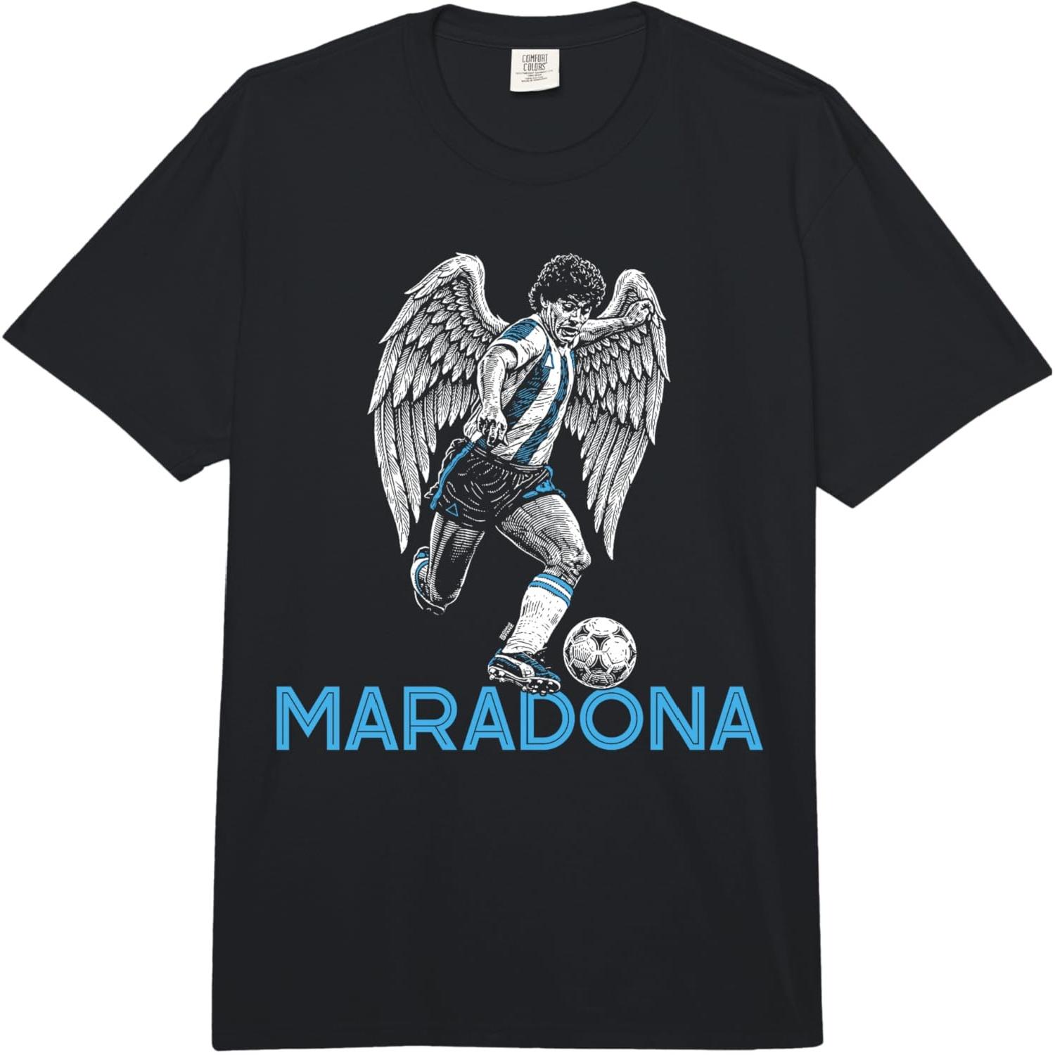Diego Maradona RIP Angel Wings D10S Football Soccer Comfort Colors Adult Heavyweight T-Shirt S разноцветный