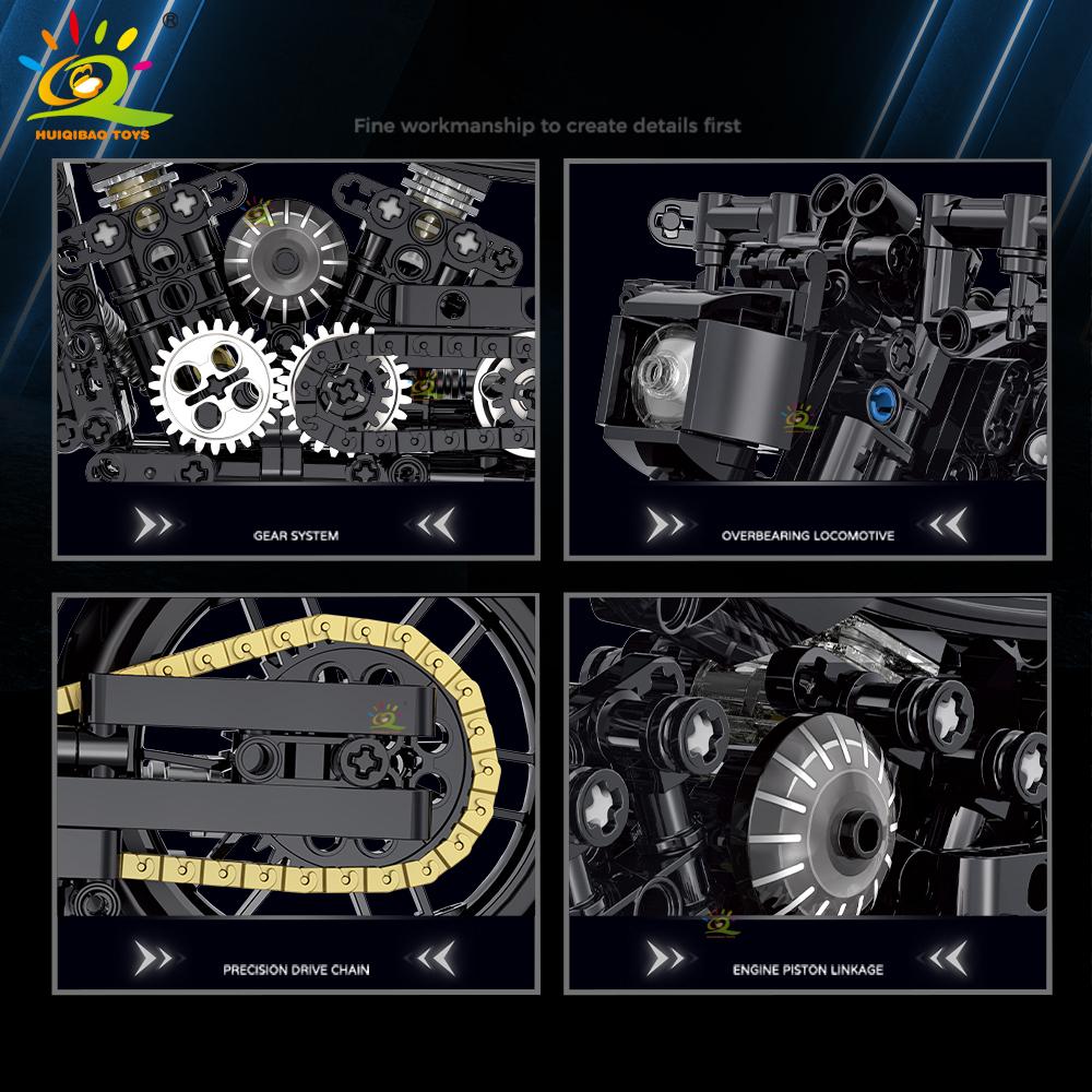 1:8 Blocuri de Construcție Motociclete Clasice Model High-tech Racer Moto Oraș Cărămizi Jucărie pentru Copil Băiat Copii Adult Set Mașină MOC