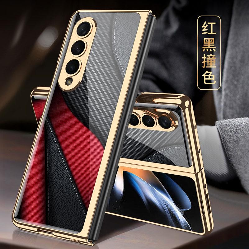 

Оригінальний чохол для Samsung Galaxy Z Fold 7 6 5 Розкішний розписний скляний протиударний гальванічний жорсткий чохол-рамка для Galaxy Z Fold4 For Galaxy Z Fold 5