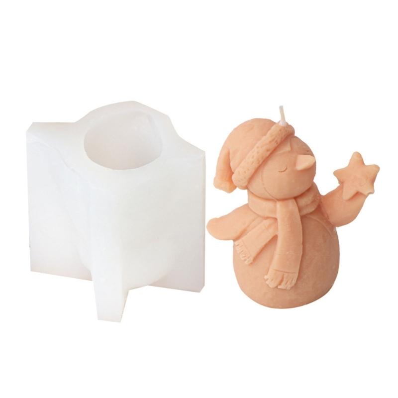 

Flexible Silicone Candle Making Molds with Christmas Theme Easy to Clean Creative Ornament Moulds Silicone Texture