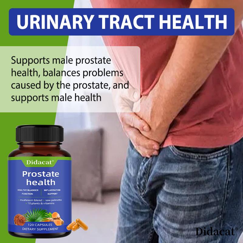 Prostata-Gesundheitskapseln Enthält Sägepalme Tanzpilz Vitamin C Selen zur Erhaltung der Prostata-Gesundheit 120 Vegetarische Kapseln