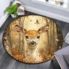 Autumn Forest Deer Round Area Rug,Carpet Rug for Living Room Bedroom Sofa Playroom Decor,Non-slip Floor Mat