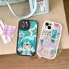 Kawaii H-Hatsune Miku Phone Case For IPhone 16 15 14 13 12 11 Pro Max Plus Leather Soft Cover