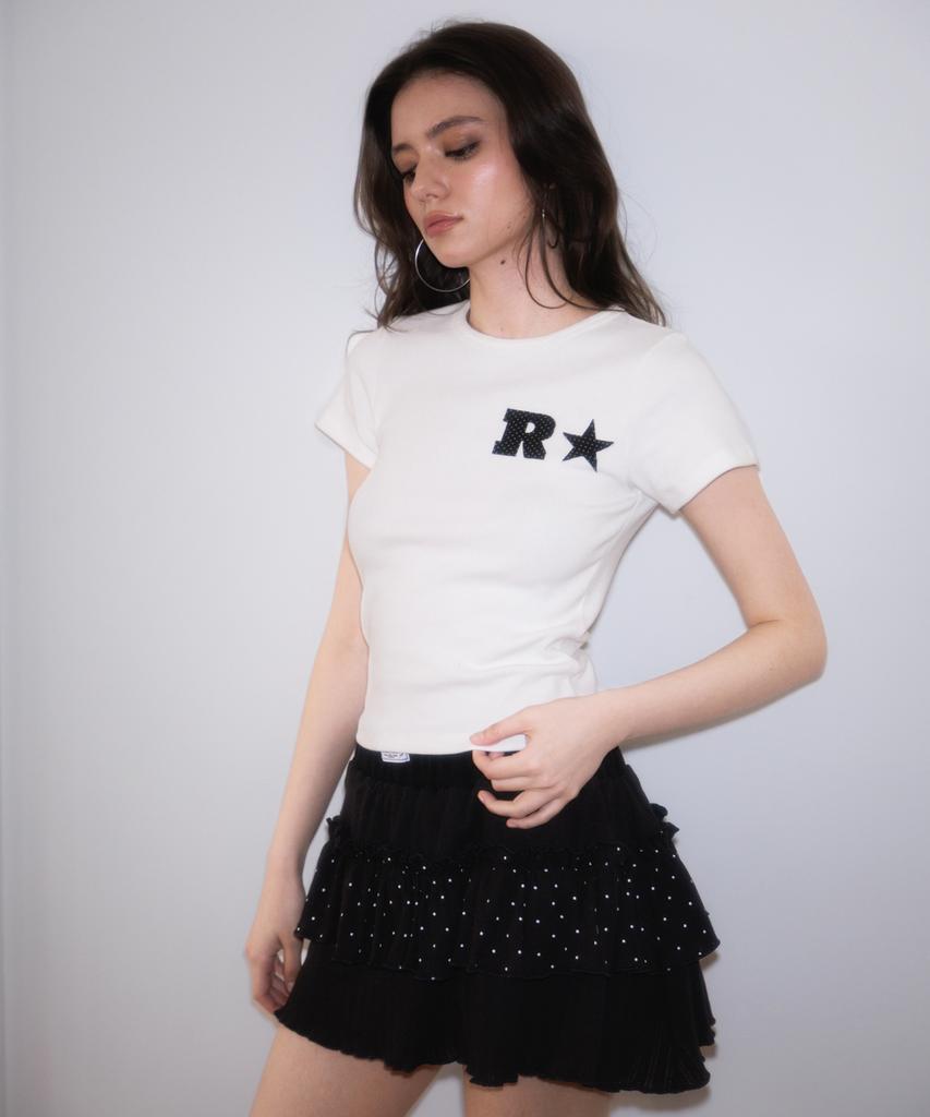 ROSEFRANTZ Cancan Frill Mini Skirt [Black]