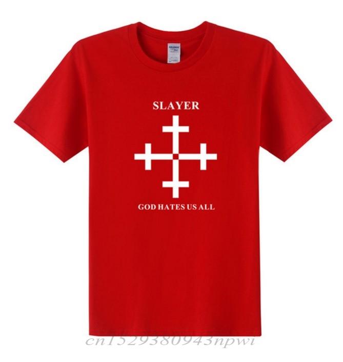 2020 Sommer Mode Slayer T-Shirt Unisex Gott Hasst Uns Alle Unisex T-Shirt Metal Rock Band Kurzarm Baumwoll T-Shirt Unisex Oberteile
