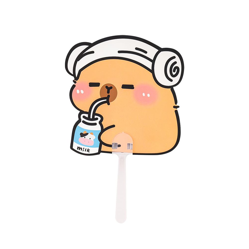 Adorable Capybara Alien Summer Cartoon Hand Fan – High-Quality Plastic