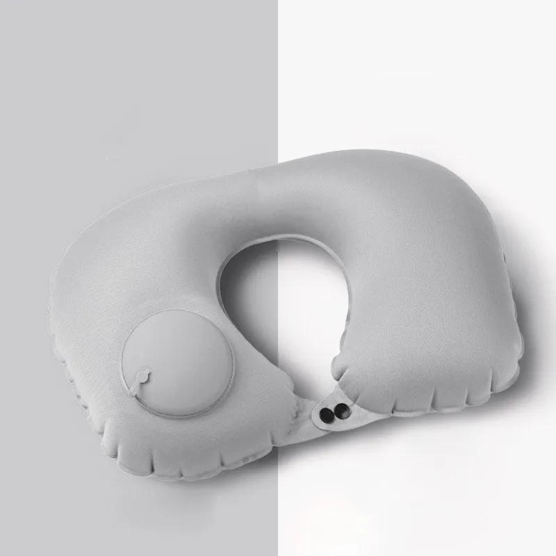 Press-Type Inflatable Pillow Neck Travel Relaxation U-Shaped Pillow Foldable Portable Leak-Proof Device Ordinary U-Shaped