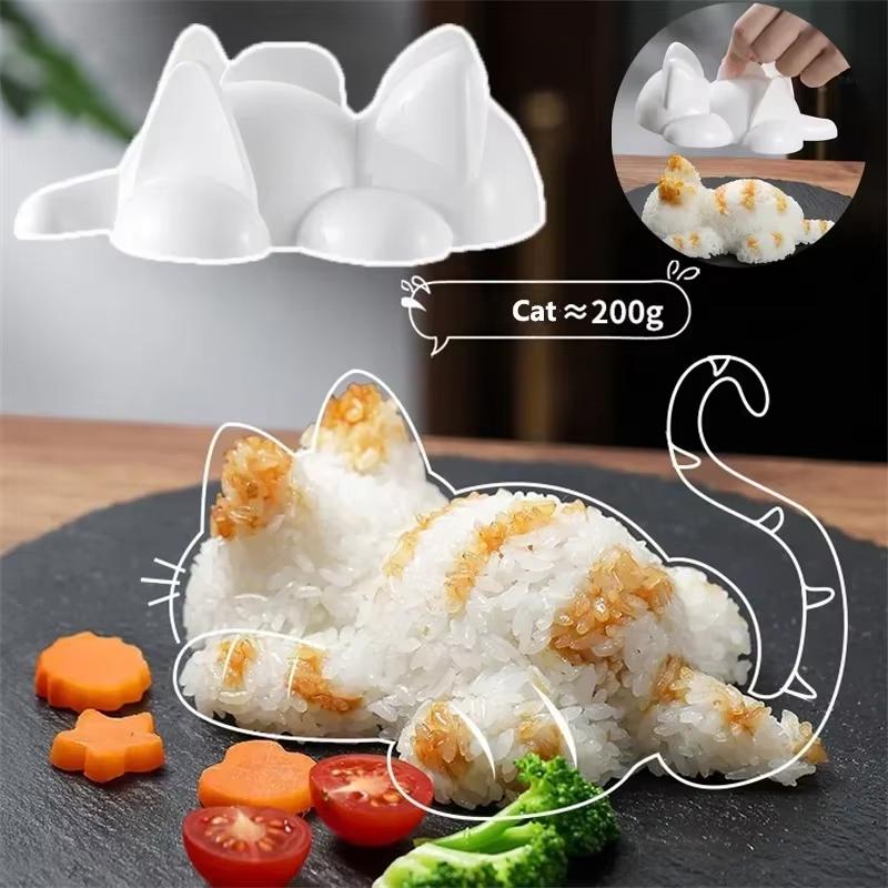 1 Piece Diy Rice Ball Sushi Molds Cute Cartoon Cat Mold Kids Rice Mashed Potato Pumpkin Mash Baking Supplies Kitchen Accessories