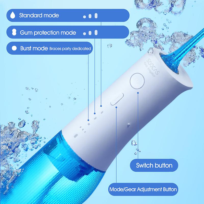 Pro Water Flosser Teeth 4 Typ čistič trysek Orální irigátor Typ-c Dobíjecí čistič 7 režimů Odnímatelná nádrž na vodu