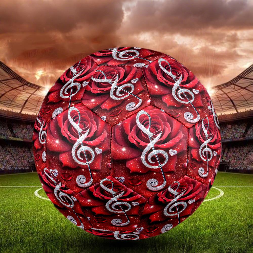 Piano Note Indoor Soccer Ball Size 5 Colorful All Ages Machine Stitched PVC Competition Ready Durable High-Bounce