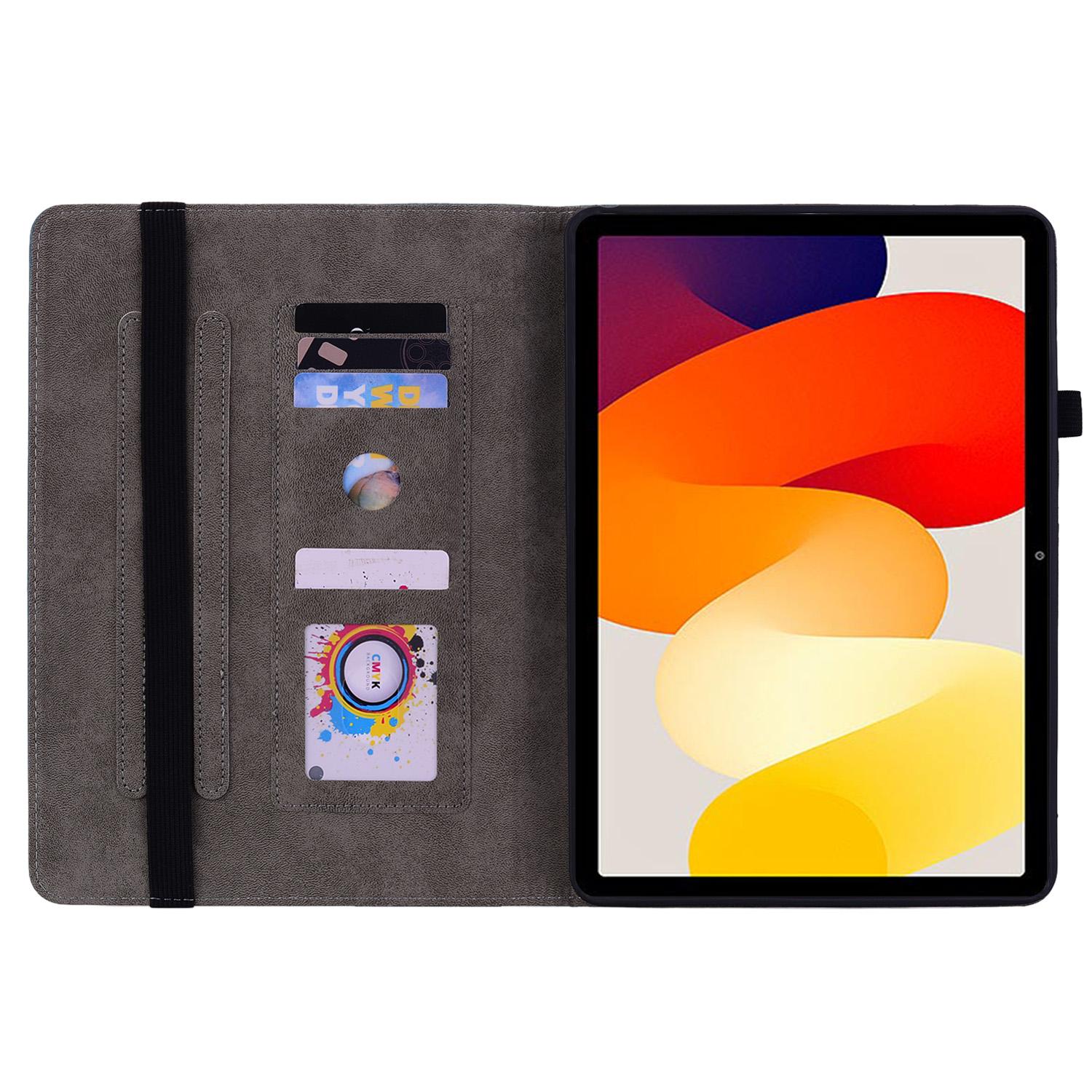 

For Xiaomi Redmi Pad SE Case PU Leather Imprinted Card Holder Tablet Cover Blue