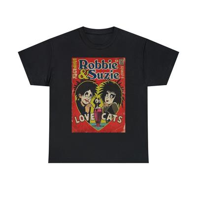 The Cure Love Cats Robert Smith i Suzie Koszulka Unisex z Ciężkiej Bawełny