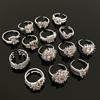 Sweet And Cool Wind Series Pink Zircon Colored Treasure Open Ring Light Luxury High Sense Personalized Flower Ring Woman