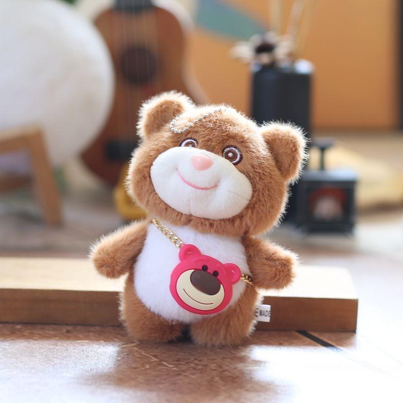 Cartoon Lotso Cute Style Bear Plushie Keychain Travel Bag Decor Kids Doll Gift