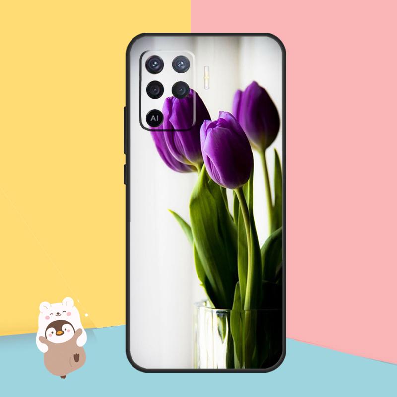 

Чехол с цветком тюльпана для OPPO A74 A93 A83 A91 A53S A9 A5 A31 A53 2020 A15 A16 A1K A52 A72 A94 A54, чехол OPPO A72
