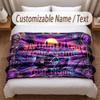 Neon Abstract Theme Soft Blanket Personalized Custom Name Text Print Warm Blanket Home Sofa Bedroom Decor