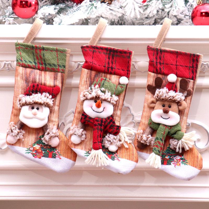 European & American Style Christmas Gift Bags - Old Man & Snowman Decorations for Kids