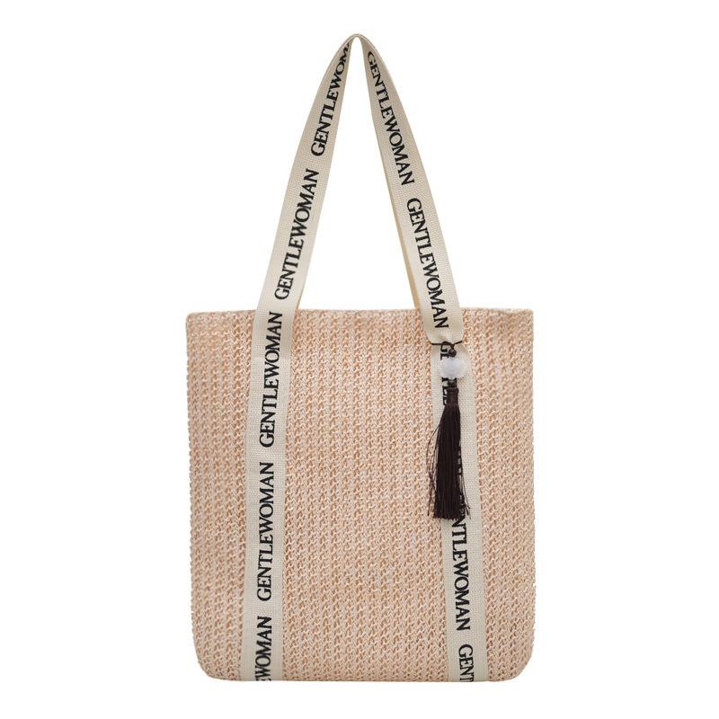 Niche straw woven bag women s summer new popular versatile shoulder bag woven large-capacity tote bag beach bag